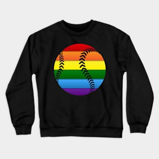 Baseball Gay Pride Lgbt Rainbow Flag Crewneck Sweatshirt
